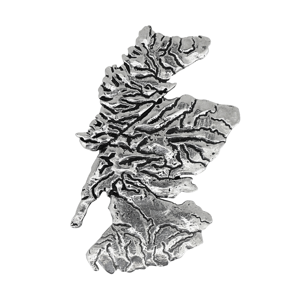 Scotland Map Kilt Pin
